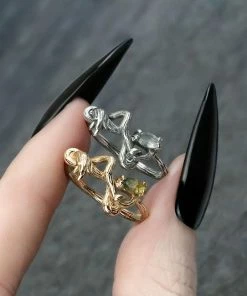 CLASSICS Rings WEEPING WILLOW. Labradorite Branch Ring - Silver