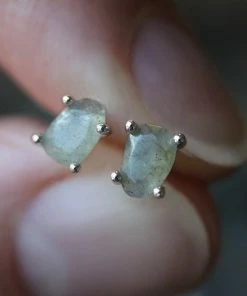 CLASSICS RUNE. Labradorite Slice Silver Earrings