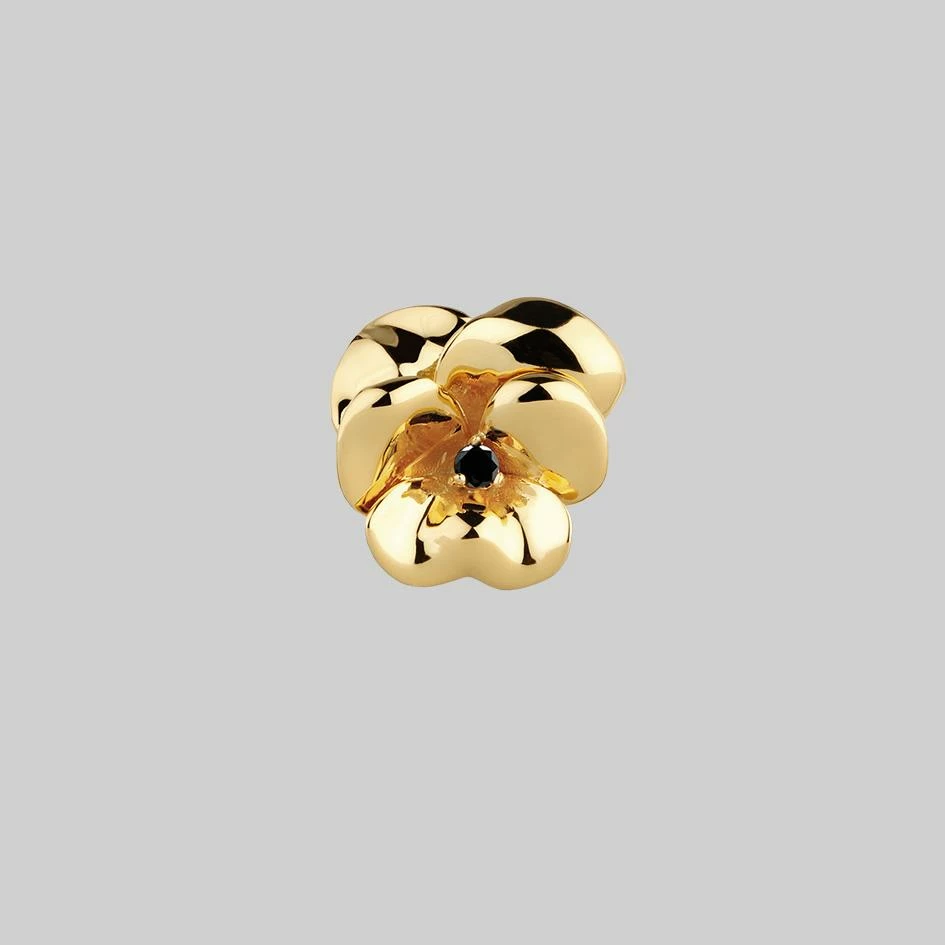 End Of Line HARMONY. Pansy Flower Stud Earring - Gold Earrings 4 End Of Line HARMONY. Pansy Flower Stud Earring - Gold Earrings