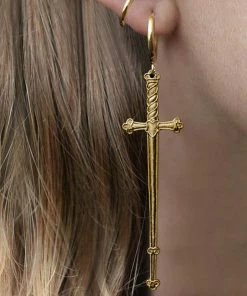 CLASSICS MERCY. Sword Hoop Earrings - Gold
