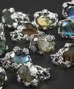 CLASSICS UTOPIA. Silver & Labradorite Roses Ring