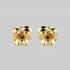 End Of Line HARMONY. Pansy Flower Stud Earrings - Gold