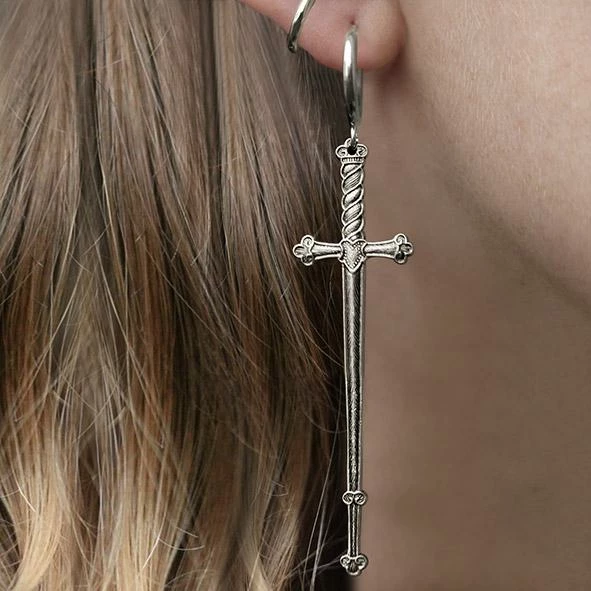 CLASSICS MERCY. Sword Hoop Earrings - Silver 2 CLASSICS MERCY. Sword Hoop Earrings - Silver