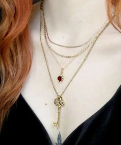 CLASSICS The Sacred Heart Black Spinel Necklace - Gold Necklaces & Chains