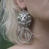 CLASSICS ANWAR. Lion Knocker Earrings - Silver