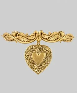 CLASSICS LOVE STRUCK. Ornate Heart Choker - Gold Necklaces & Chains