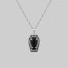 End Of Line MORI. Black Onyx & Crystal Coffin Silver Necklace Necklaces & Chains