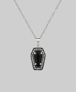 End Of Line MORI. Black Onyx & Crystal Coffin Silver Necklace Necklaces & Chains