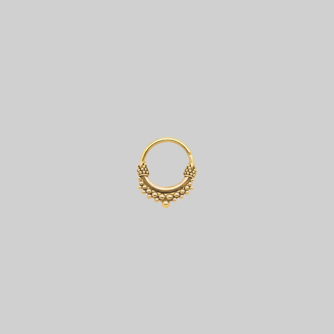 CLASSICS ANNORA MINI. Gold Tibetan Septum Ring - Piercing 2 CLASSICS ANNORA MINI. Gold Tibetan Septum Ring - Piercing
