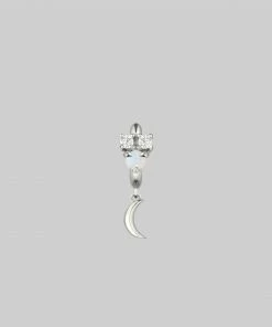 CLASSICS MOONLIGHT. Opal Moon Clicker Ring - Silver Earrings