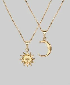 CLASSICS ELIN. Sun & Moon Layering Necklaces - Gold Necklaces & Chains