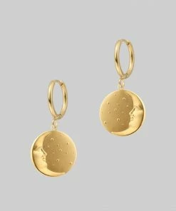 CLASSICS DARK HOUR. Mini Moon Crescent Hoop Earrings - Gold