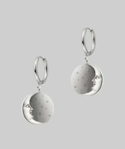 CLASSICS DARK HOUR. Mini Moon Crescent Hoop Earrings - Silver