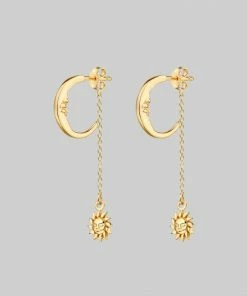 CLASSICS DAWN. Man In The Moon & Star Earrings - Gold