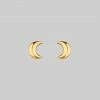 End Of Line LUNA. Moon Crescent 9K Gold Earrings
