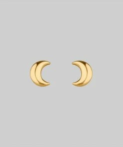 End Of Line LUNA. Moon Crescent 9K Gold Earrings