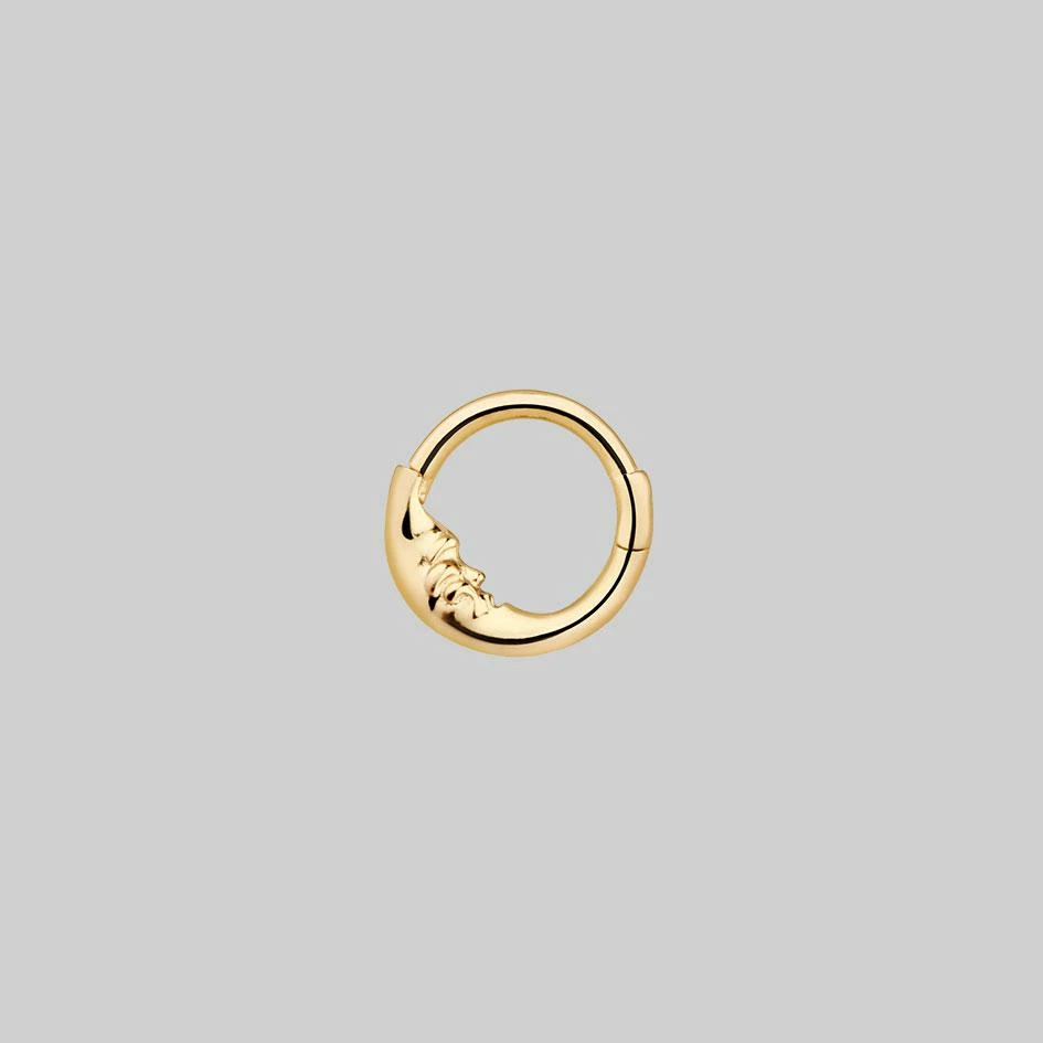 CLASSICS MAN IN THE MOON. Gold Clicker Ring - Septum Earrings 2 CLASSICS MAN IN THE MOON. Gold Clicker Ring - Septum Earrings
