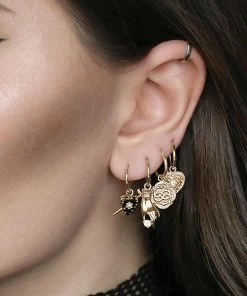 CLASSICS MY DARLING. Heart Cubic Zirconia Hoop Earrings - Gold