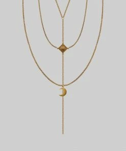 CLASSICS ZODIAC. Layered Moon Chain Choker - Gold Necklaces & Chains