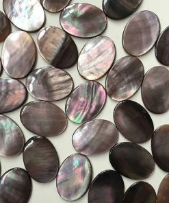 CLASSICS DARK BLOOM. Black Mother Of Pearl Choker - Silver