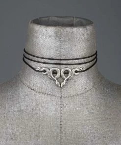 CLASSICS SAMARA. Snake & Leather Wrap Choker Necklaces & Chains