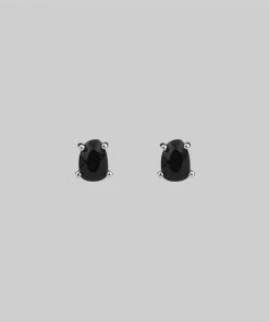 CLASSICS RUNE. Onyx Slice Silver Earrings