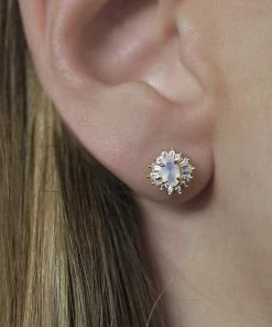 End Of Line AURELIA. Opal Cluster Gold Earrings