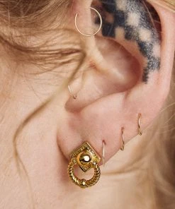 AW21 DEFEND. Ornate Grand Door Knocker Earrings - Silver