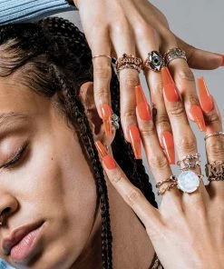 End Of Line BEHOLD. Iridescent Glass Eye Ring - Gold