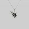 AW21 Necklaces & Chains RHAPSODY. Dagger Through Rose Necklace - Silver