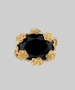 CLASSICS UTOPIA. Gold & Onyx Roses Ring Rings