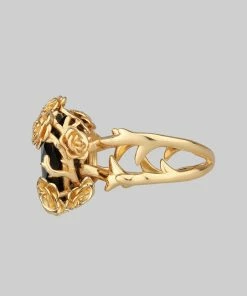 CLASSICS UTOPIA. Gold & Onyx Roses Ring Rings