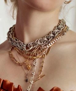 AW21 Necklaces & Chains RHAPSODY. Dagger Through Rose Necklace - Silver