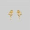 CLASSICS AMOR. Rose Stem Stud Earrings - Gold