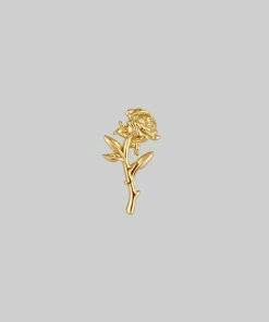 CLASSICS Earrings AMOR. Gold Rose Stem Stud Earring - Helix/Tragus