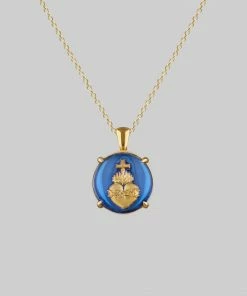 CLASSICS VIRTUE. Glass Sacred Heart Necklace - Gold