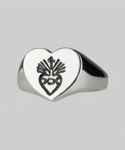 CLASSICS Rings ARDOUR. Sacred Heart Signet Ring - Silver