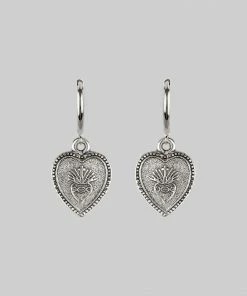 CLASSICS ARDOUR. Sacred Heart Hoop Earrings - Silver