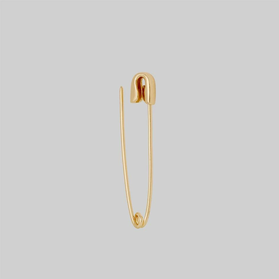 CLASSICS SOLENE. Safety Pin Single Earring - Gold Earrings 3 CLASSICS SOLENE. Safety Pin Single Earring - Gold Earrings