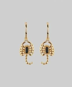 CLASSICS VELES. Scorpion Onyx Hoop Earrings - Gold 8 CLASSICS VELES. Scorpion Onyx Hoop Earrings - Gold