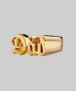 End Of Line Dad Word Ring - Gold