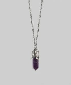 CLASSICS DEATH BLOOM. Amethyst Gemstone Necklace - Silver