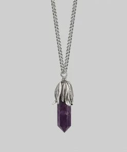 CLASSICS DEATH BLOOM. Amethyst Gemstone Necklace - Silver