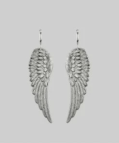 CLASSICS FALLEN SAINT. Angel Wing Hoop Earrings - Silver