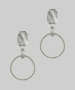 AW21 RITUAL. Ornate Shield Hoop Earrings - Silver