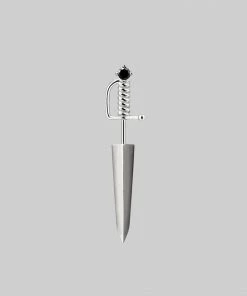 CLASSICS Earrings SALEM. Black Spinel Short Dagger Single Earring - Silver
