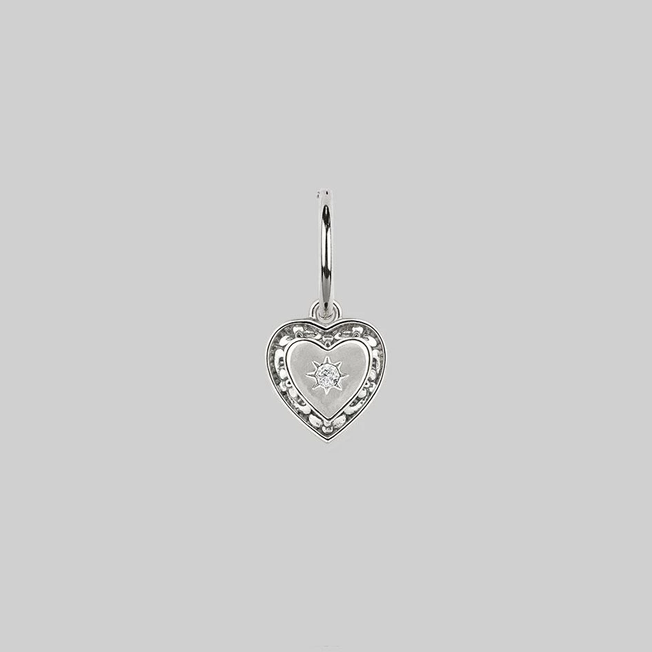 CLASSICS MY DARLING. Heart Cubic Zirconia Hoop Earrings - Silver 1 CLASSICS MY DARLING. Heart Cubic Zirconia Hoop Earrings - Silver
