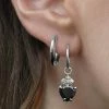 CLASSICS The Sacred Heart Black Spinel Earrings - Silver
