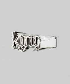 End Of Line Rings King Word Ring - Silver