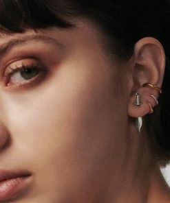 CLASSICS TORN. Short Dagger Single Earring - Silver Earrings